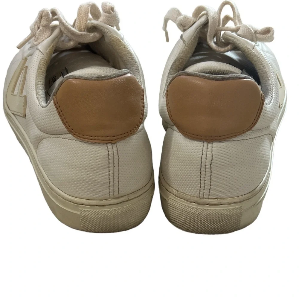 𝅺F- Flamingos Lite Coke White Vegan Distressed Initial Sneakers